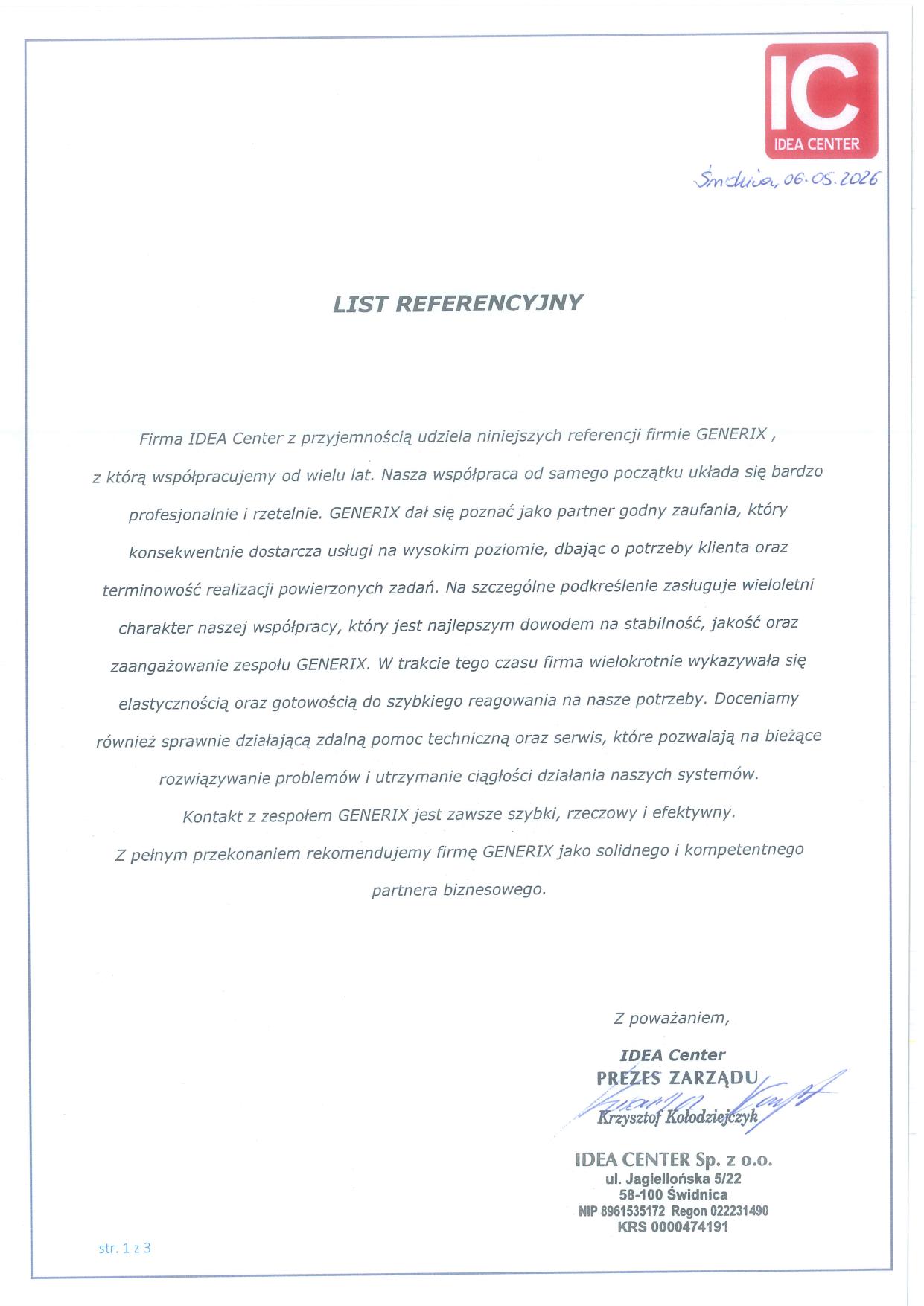 List referencyjny